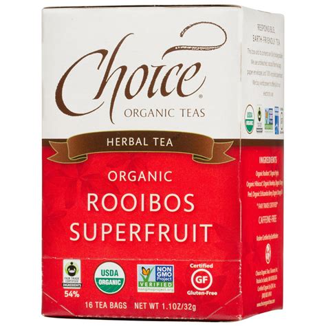 Choice Organic Teas Herbal Tea Organic Rooibos Superfruit Caffeine
