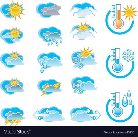 Weather Forecast Icons Royalty Free Vector Image