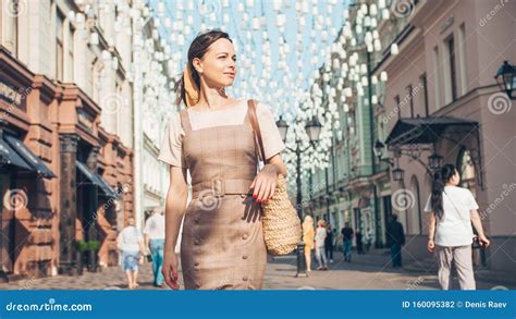 Attractive Girl Walking In Moscow Editorial Photography Image Of