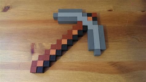 Download Free Stl File Minecraft Pickaxe Pixelated Texture Model To