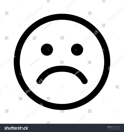Sad Smiley Face Emoticon Line Art Stockvector Rechtenvrij 431184499