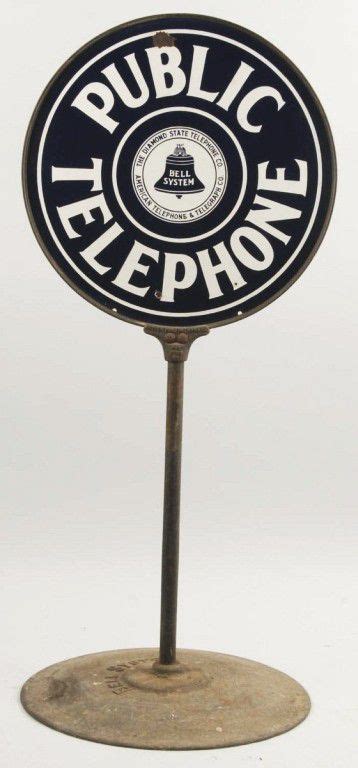 Public Telephone Lollipop Sign Porcelain Signs Porcelain Signs