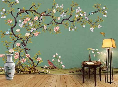 Chinoiserie Brushwork Hand Painted Hanging Cherry Tree And Etsy Uk