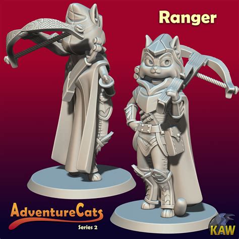 Ranger Female Cat Tabaxi Catfolk Kaw Miniature 3d Etsy