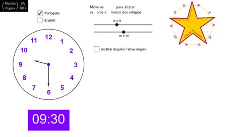 Relógios E ângulos Clocks And Angles Geogebra