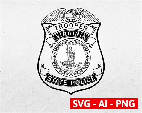 Virginia State Police Trooper Badge VA Highway Patrol Law Etsy