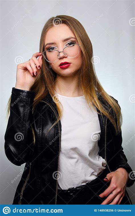 Beautiful Girl In A T Shirt In The Studio Stock Photo Image Of Color