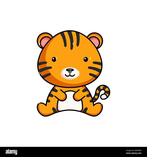 Cute Business Tiger Icon On White Background Mascot Cartoon Animal