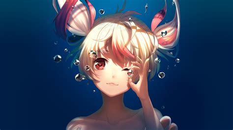 Cute Anime Girl Underwater Bubbles Wallpaper Beautiful Anime