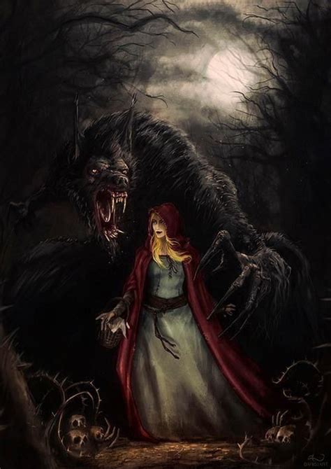 Little Red Riding Hood And The Big Bad Wolf Dark Fantasy Art Fantasy Kunst Dark Art Fantasy