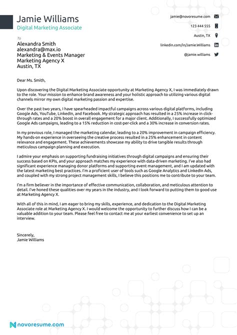 Digital Marketing Cover Letter Example W Tips For 2023