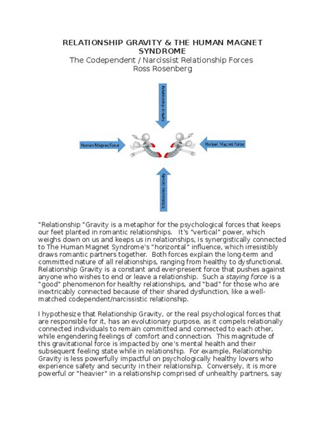 (DOC) Relationship Gravity & The Human Magnet Syndrome The Codependent / Narcissist Relationship ...