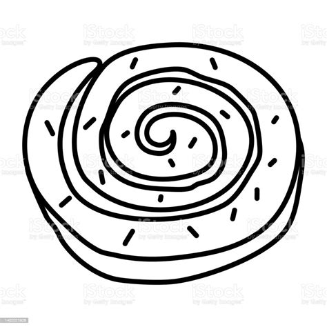 Cinnamon Roll Vector Doodle Drawing Stock Illustration Download Image