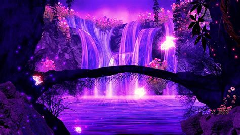 Magical Waterfalls 💜 Bedtime Sleep Music 1 Hour Meditation Insomnia