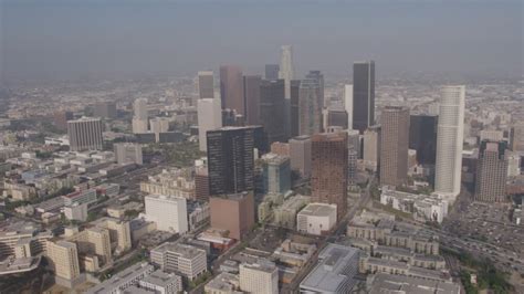 5k Stock Footage Aerial Video Flying Over Highway 110 And Los Angeles