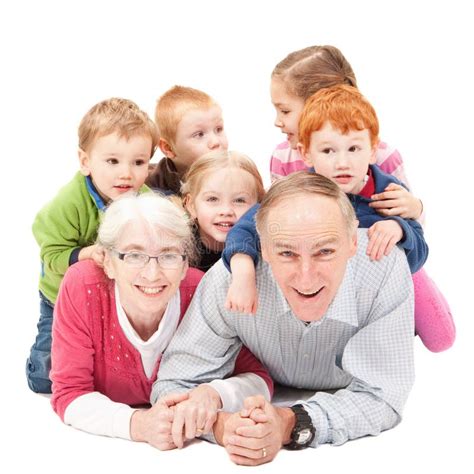 Grandparents With Grandchildren Stock Photo Image Of Grandchildren