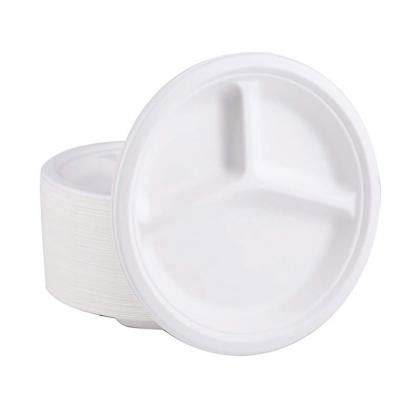 Inch Eco Friendly Round Biodegradable Sugarcane Plate