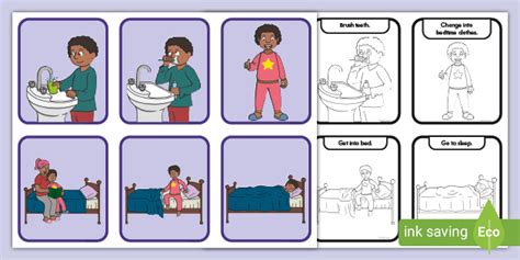 Getting Ready For Bed Multi Step Sequencing Cards