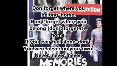 One Direction Dont Forget Where You Belong Lyrics Youtube