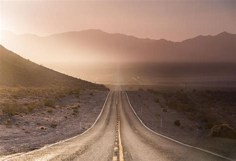 Nature Landscape Wind Dust Mountains Road Sunset Shrubs Nevada Wallpapers Hd Desktop