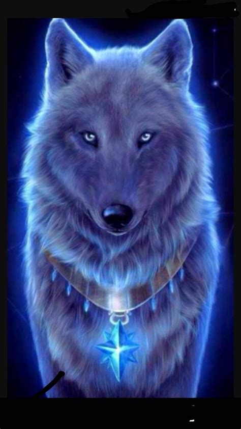 Galaxy Blue Wolf Chó Sói Hình Vẽ động Vật Động Vật Dễ Thương Nhất
