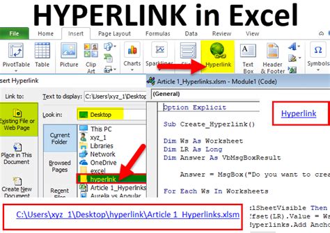Creating Hyperlinks In Excel