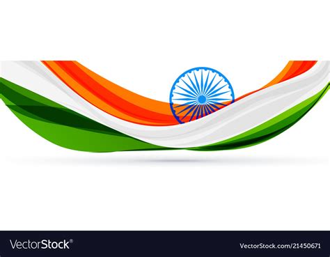 Beautiful Indian Flag Design In Creative Style Vector Image
