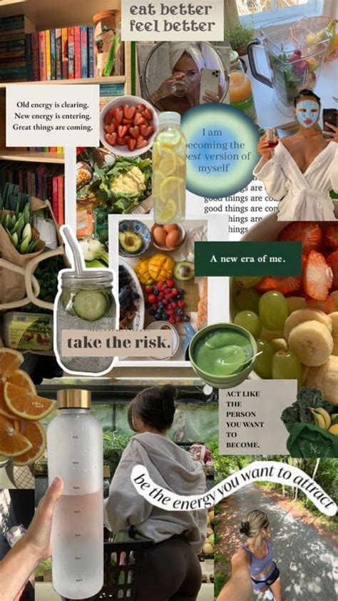 Self Care Wallpaper Healthy Lifestyle Vision Board Collage Vision