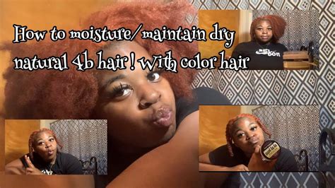 How To Moisturizemaintain Dry Natural 4b Hair With Color Hair Youtube
