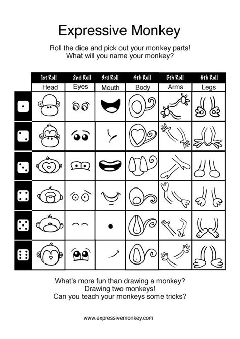 Draw An Expressive Monkey Art Worksheets And Visuals Pinterest