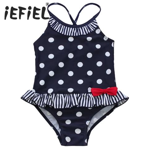 Girls One Piece Polka Dots Swimsuit Girls Flower Dress Floral Printed