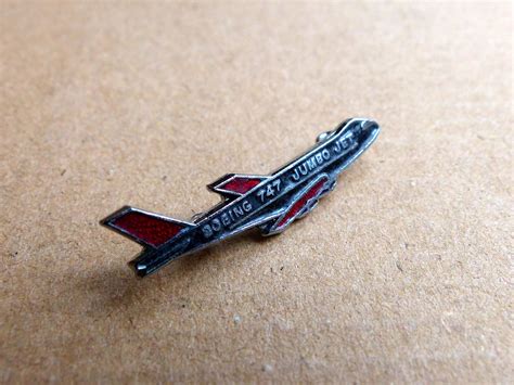 Vintage 1970s Boeing 747 Jumbo Jet Plane Lapel Pin Badge Etsy Uk