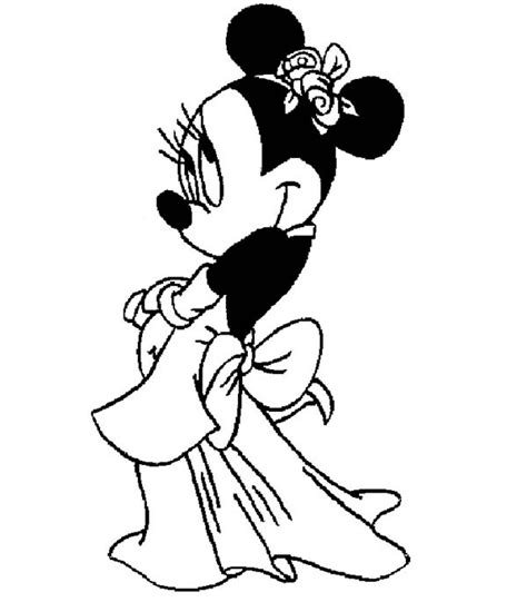 Minnie Mouse In Wedding Dress Coloring Page Download And Print Online