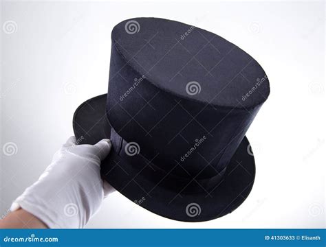 Male Hand Holding Classic Top Hat Stock Photo Image 41303633