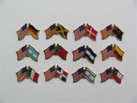 Idaho State And Usa Flags On Lapel Pin