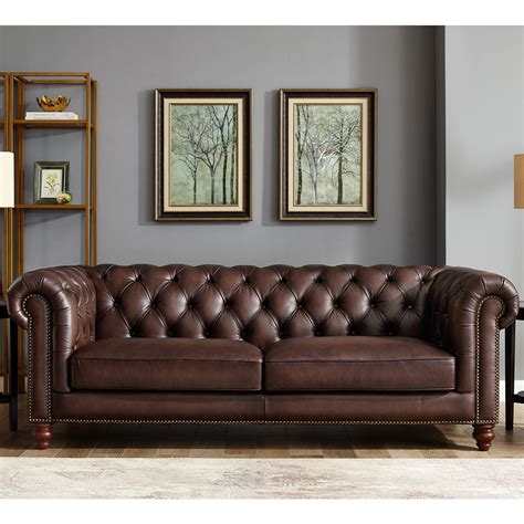 Allington 3 Seater Brown Leather Chesterfield Sofa Cost