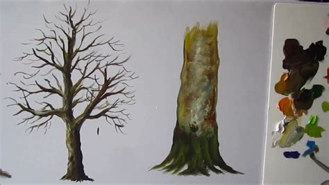 How To Paint A Tree Trunk Lesson 3 Tree Trunk Painting Oil Painting