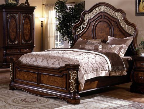 Alexandria Solid Wood Traditional Bed Wood Bedroom Sets King Bedroom