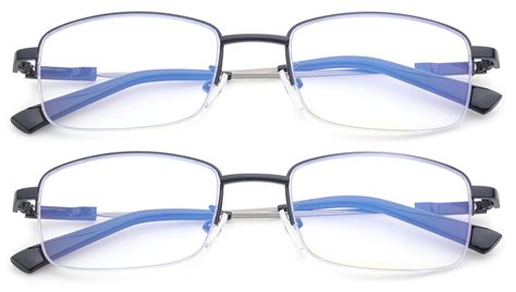 2 packs progressive multifocal reading glasses blue light blocking for men for women no line
