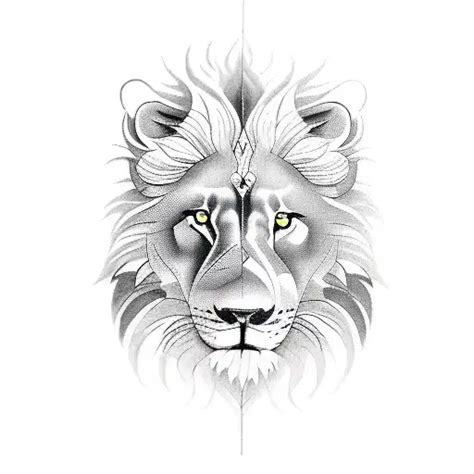 Realism Lion And Wolf Tattoo Idea Blackink Ai
