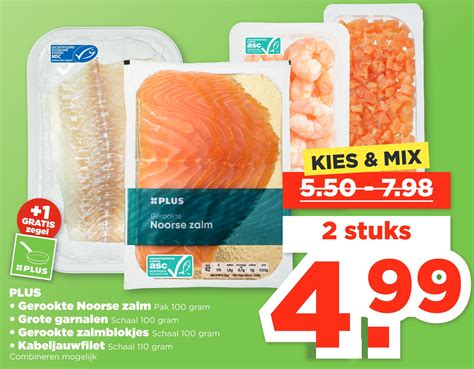 Plus Gerookte Noorse Zalm Grote Garnalen Gerookte Zalmblokjes