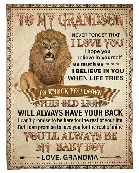personalized letter to my grandson from grandma i believe in you fleec — frendyts