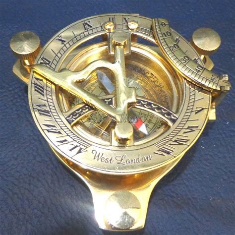 Brass Sundial Compass Pirate Nautical Antique Sun Dial Navigation