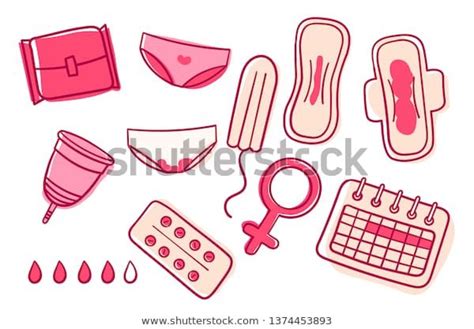 Vector Set Female Hygiene Products Menstrual Stock Vector Royalty Free 1374453893 Female