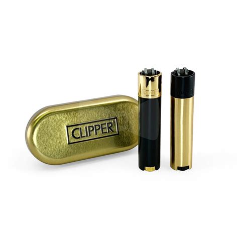 Clipper Lighter Metal Black And Gold