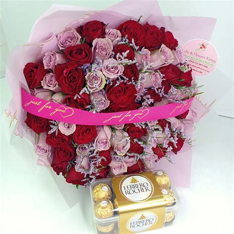 Red And Purple Roses Combo Ts And Flowers Kenya Same Day Flower