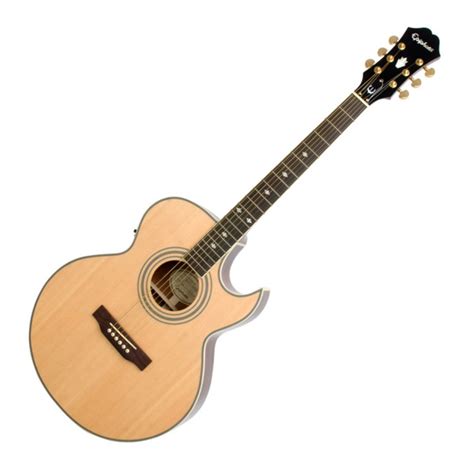 Epiphone Pr 5e Florentine Cutaway Acoustic Electric Guitar Natural With Mahogany 711106266879