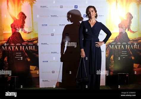 actress vahina giocante poses during a photocall for the television series mata hari during