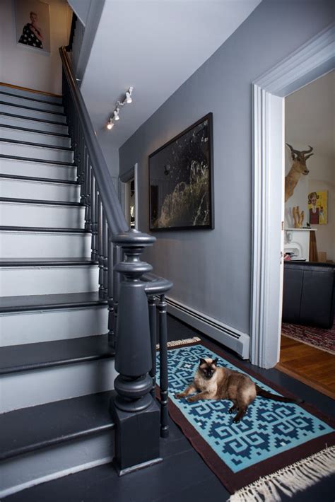 In the Hudson Valley, Room for Work and Play | Painted staircases