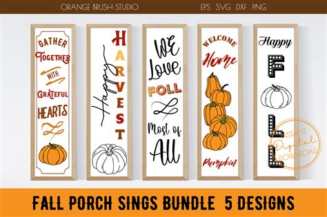 Fall Porch Sign Svg Bundle Welcome Sing Graphic By Orange Brush Studio